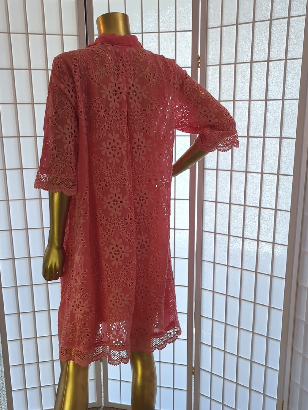 Johnny Was Malfi Dress Coral Embroidered - Picture 7 of 11